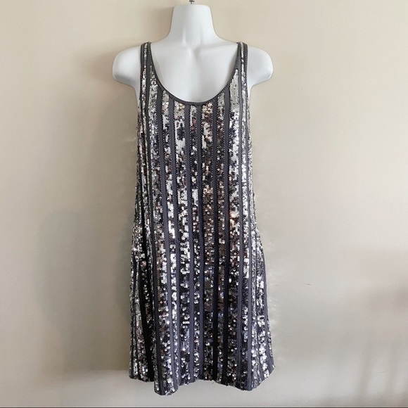 INC International concepts silver sequin tank dress - Picture 1 of 7